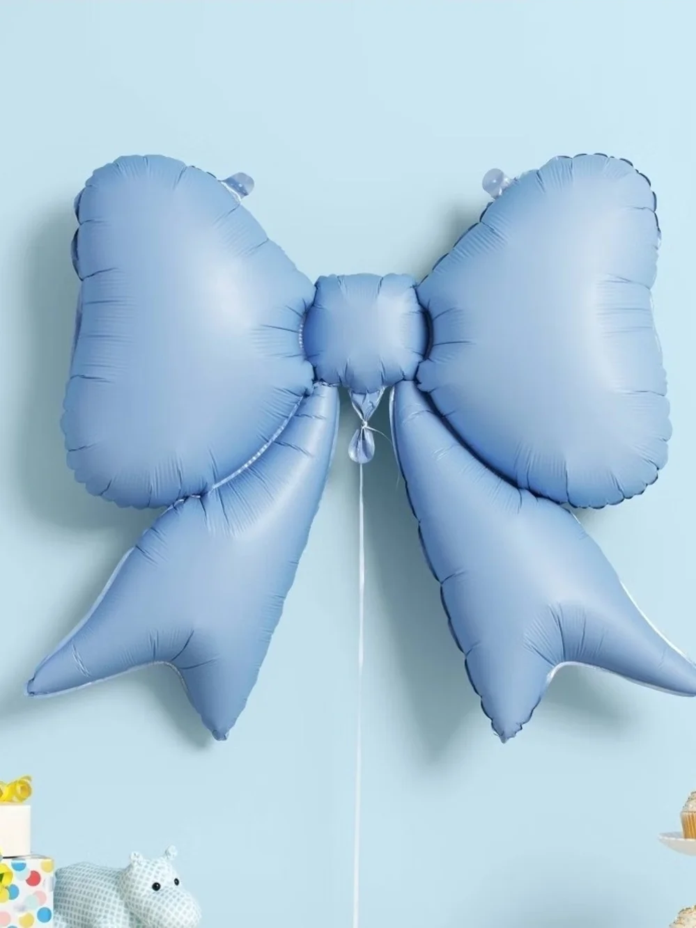 Large Light Blue Bow Foil Balloon- Spritz